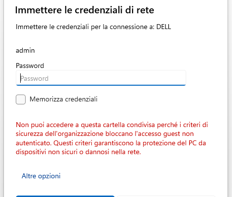 Soluzione accesso negato cartella condivisa Windows