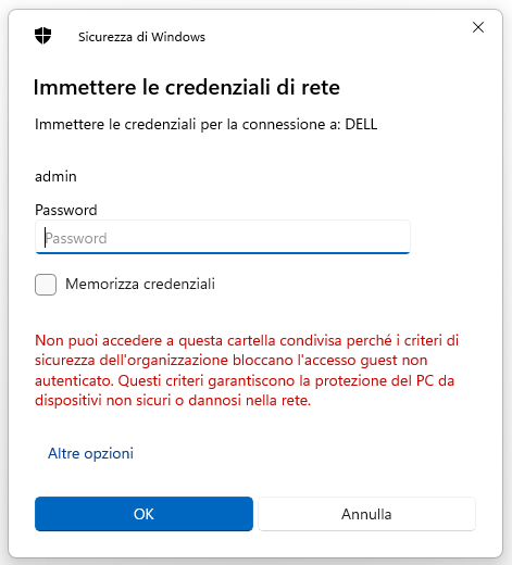 Soluzione accesso negato cartella condivisa Windows